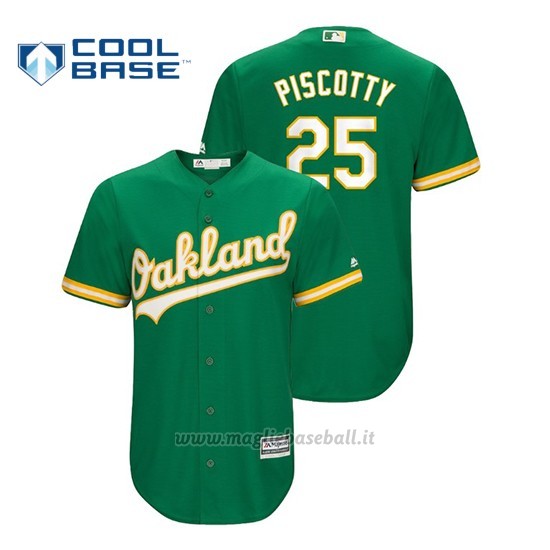 Maglia Baseball Uomo Oakland Athletics Stephen Piscotty Cool Base Official Alternato Kelly Green